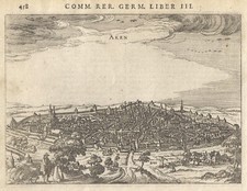 Aachen Gesamtansicht Original Kupferstich Bertius 1616