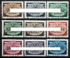 1940 Generalgouvernement, Serie Hoheitszeichen, gestempelt, MiNr. 16/24, ME 15,-