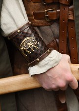 Armschützer aus Leder, Keltisches Wildschwein-Motiv, Paar