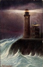 Künstler Ak Jensen, Alfred, Arkona Putgarten auf Rügen, Leuchtturm - 11136608