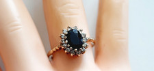 Gold ring blauer saphir - blauer, /