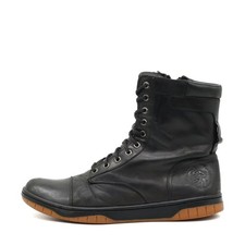 Diesel Herren Basket Butch Zippy Stiefel Schwarz Leder Knöchelhoch EU 42.5