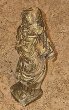 Vergoldete Gipsfigur Madonna mit Kind 23 cm – Dachbodenfund Vintage Sakral