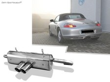 Fox Sportauspuff mittig Porsche Boxster Typ 986 2.7 3.2 2x80 rund doppelwandig