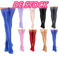 DE*Glänzend Halterlose Strümpfe Spitze Kniestrümpfe Glanz Strümpfe Kurz Socken