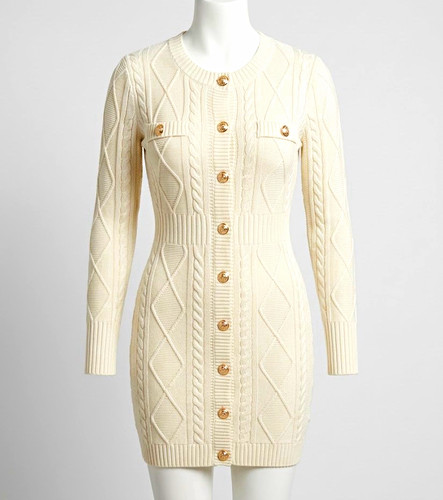 Cider damen strickkleid beige - damen,