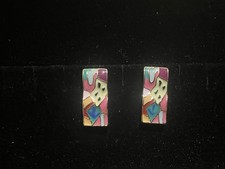 Retro Emaille Ohrringe Bunt