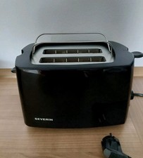 Severin Automatik Toaster AT2287 mit eingebautem Brötchenaufsatz Schwarz NEU