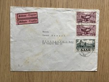 Express Eilbotenbrief Saarland Neunkirchen Stuttgart Rohr Bahnpost 21.10.1954
