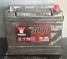 Autobatterie 72Ah Yuasa YBX3030 12V 630A SMF Starterbatterie Pluspol rechts