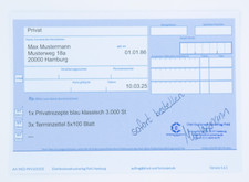 Privatrezept Blau DIN A6 | 200–3000 Stück | Rezeptvordruck PKV | Ärzte Heilprakt