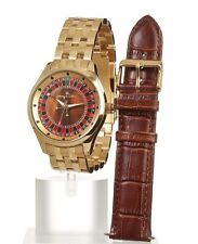 Herrenuhr Roulette-Design gelbvergoldet Wechselarmband X226