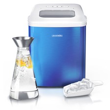 Arendo Eiswürfelmaschine 120W 2 Liter Edelstahl Eiswürfelbehälter 1,5 L Blau