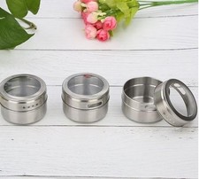 6-tlg. Magnet Gewürzdose Glas