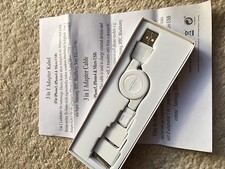 3in1 USB Adapter Kabel weiß mit Ladefunktion für diverse Modelle