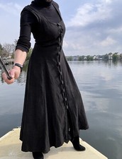 Tolles 100% Leinen Maxi Träger Kleid Gr. S/36 Luzifer Naturmode Berlin LP.370€