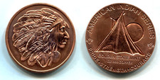 Kupfer Medaille  "Indianer"