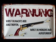Blechschild  Warnung Einbrecher Pistole 20 x 30
