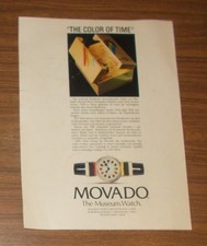 Seltene Werbung vintage MOVADO MUSEUM WATCH - The Color of Time 1991