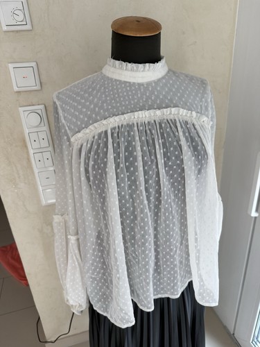 Chiffon bluse nude - (40),
