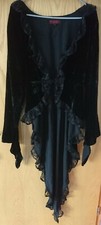 INTER MODEN Gothic Blazer Gehrock Gr. XL 42 44 Samt Spitze Schleppe schwarz