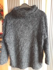 Rollkragen Strick Boucle Pullover Sweatshirt Damenvon Barisal schwarz GrM/ 40 42