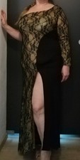 Abendkleid Ruiqige, Schwarz/Gold, Gr Xxl