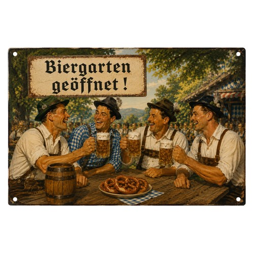 Blechschild 20x30cm biergarten - blechschild,