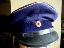 Deutsche Post Schirmmütze ca 50-60er Jahre blau,  Vorstoß  gelb Kokarde Riemen