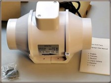 Hon&Guan 100mm Rohrventilator mit Temperatur- und Feuchtigkeitsregler 360m³/h 