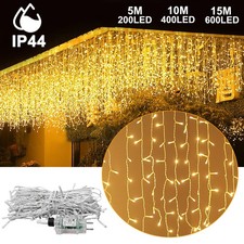 LED Lichterkette Eisregen Außen IP44 200/400/600 LED Eiszapfen Lichtervorhang DE