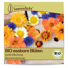 BIO Samen essbare Blüten Blumen Mischung Garten Mix Kapuzinerkresse Kornblume