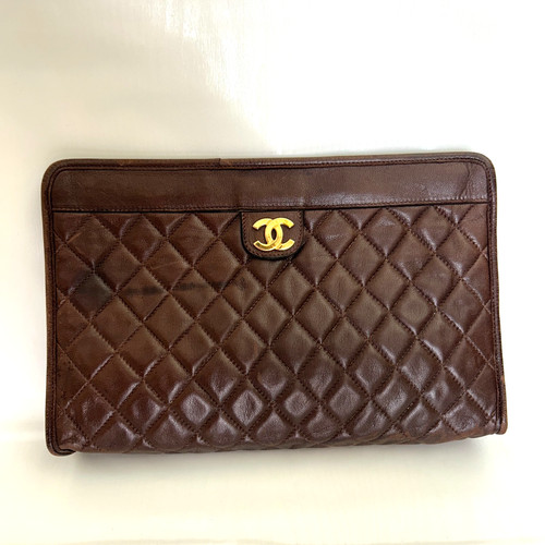 Chanel vintage clutch braun - clutch,