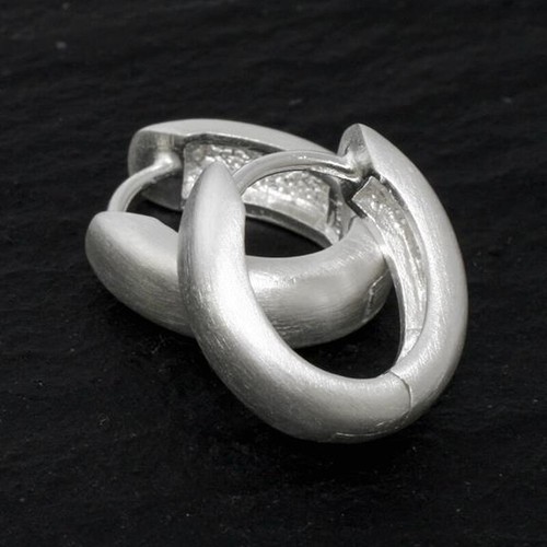 925 echt silber klapp creolen - silber,