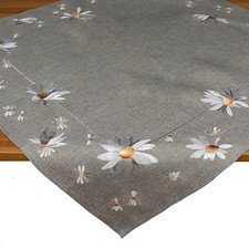 Tischdecke margeriten grau - tischdecke,