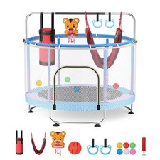 Kinder Trampolin 150cm verstellbares mit Basketballkorb Sicherheitsnetz Sandsack