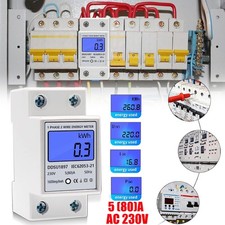 LCD Wechselstromzähler Stromzähler Geeicht Für DIN Hutschiene 5 (80)A AC 230V DE