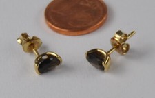 Ohrringe Ohrstecker klein Gold Rauch Topas  585 Gold Neu wertig