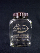 EDEKA Werbung Reklame um 1920 Altes Kaffee Vorratsglas m Bakelit-Deckel
