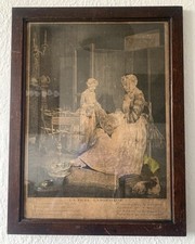 Seltene Gravur 1790 – „La Mère Laborieuse“ nach Chardin, Original Antik.