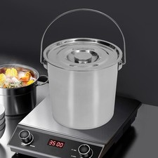 Edelstahleimer mit Deckel 12 L