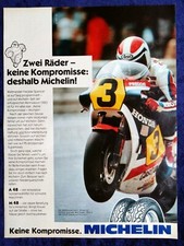 Michelin A48 und M48 Reifen , originale Werbung aus 1984 mit Freddie Spencer