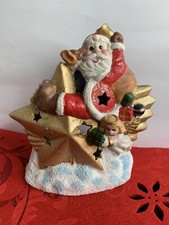 Windlicht Weihnachtsmann auf