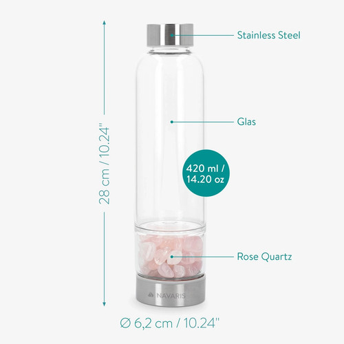 Wasserflasche rosenquarz mit - wasserflasche,
