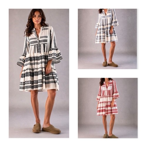 Kleid boho leinen 38 - kleid,