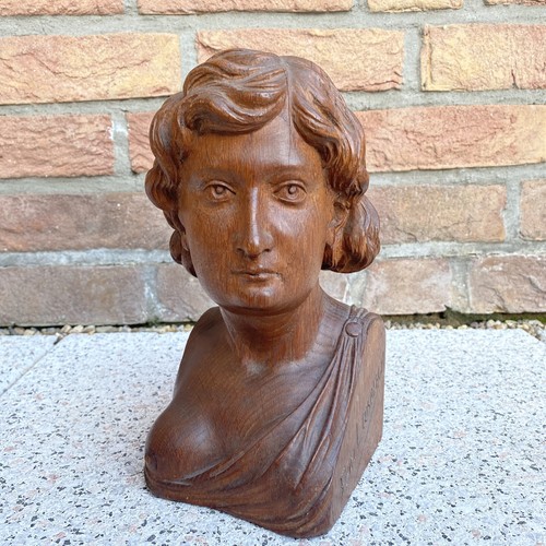 Alte holz büste figur - büste,