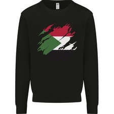 Zerrissen Sudan Flagge Sudanesische Tag Fußball Herren Sweatshirt Pullover