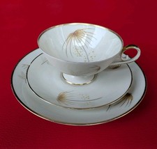 Tirschenreuth Bavaria Sammeltasse Sammelgedeck Gold Grau Gelb Rot Blumen Kaffee