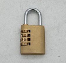 GRIFEMA GA1005 Zahlenschloss Vorhängeschloss aus Messing, 4-stelliger Zahlencode