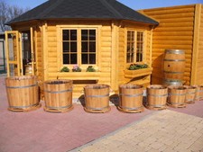 KONFIGURATOR EICHENHOLZ PFLANZKÜBEL D.35-80cm BLUMENKÜBEL BLUMETOPF HOLZFASS FAß